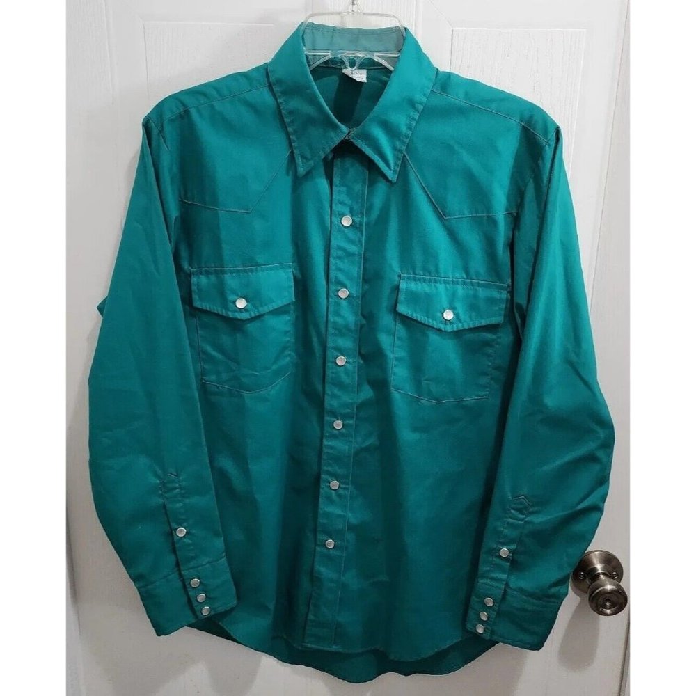 VTG Malco Modes San Francisco Western Pearl Snap Shirt Size 15.5 - 33 USA‎ Made